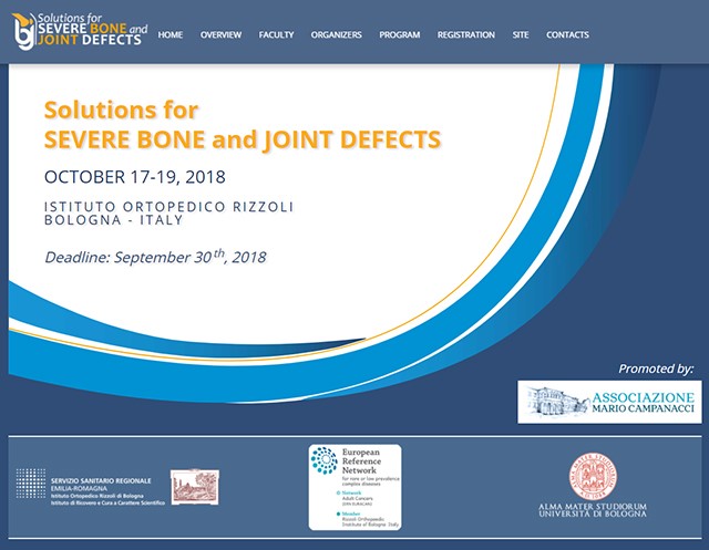 Associazione Campanacci organizza il corso Solution Severe Bone and Joint Defects